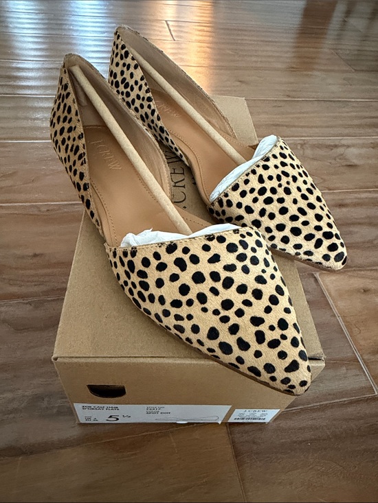 J. Crew Shoes - NIB J.Crew Zoe Calf Hair D'Orsay Flats - Tan/Black size 5.5